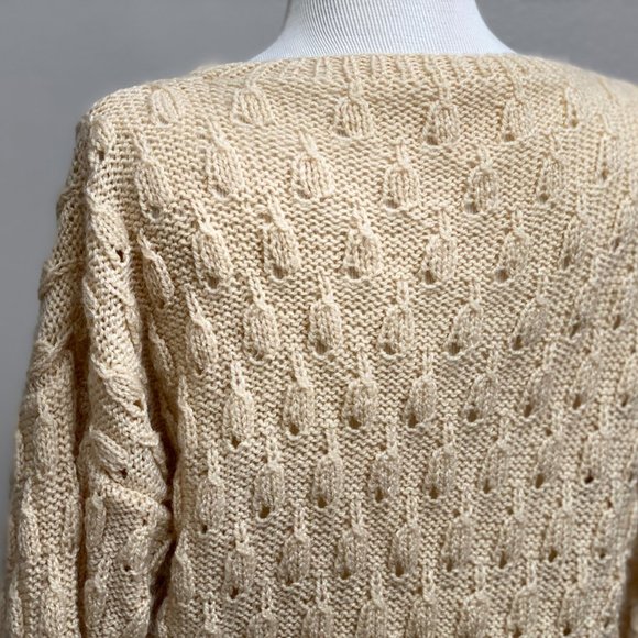 Vintage Handmade Lacy Knit Sweater One Size - Picture 7 of 10